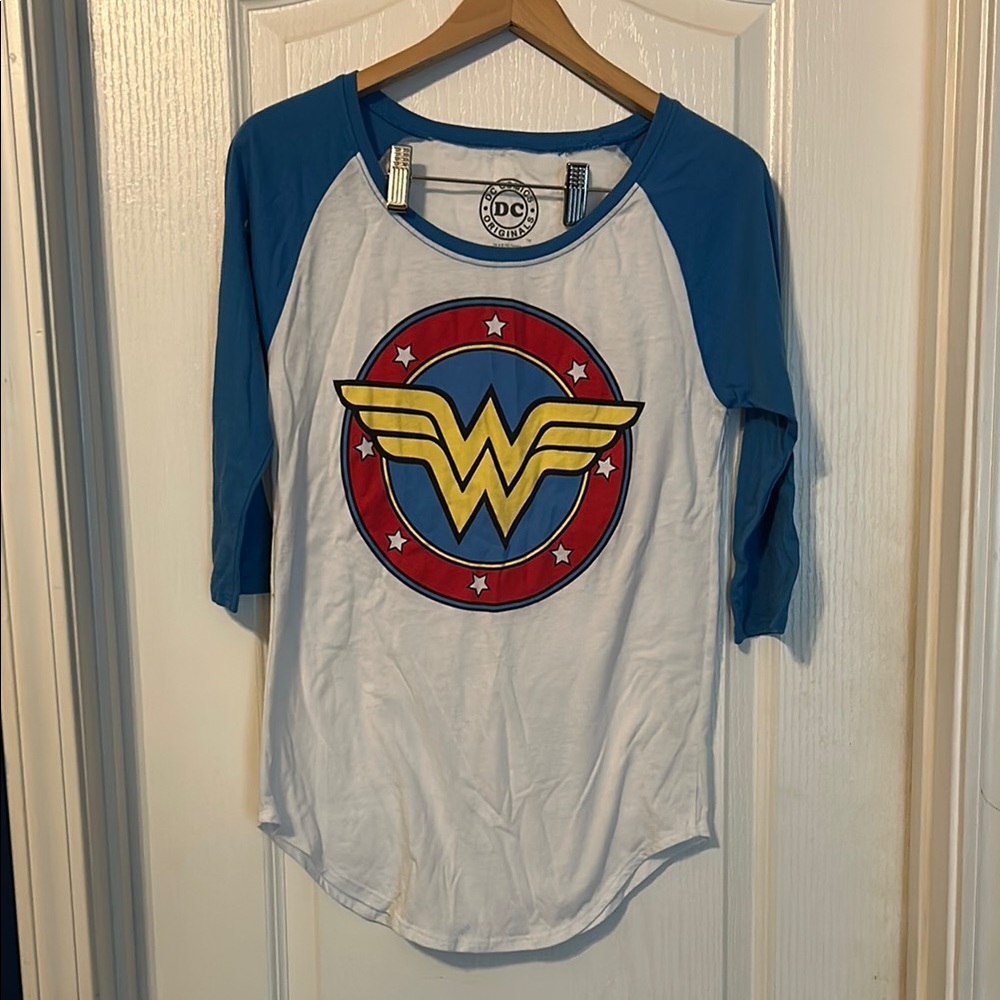 DC Comics Blue and White Raglan Tee